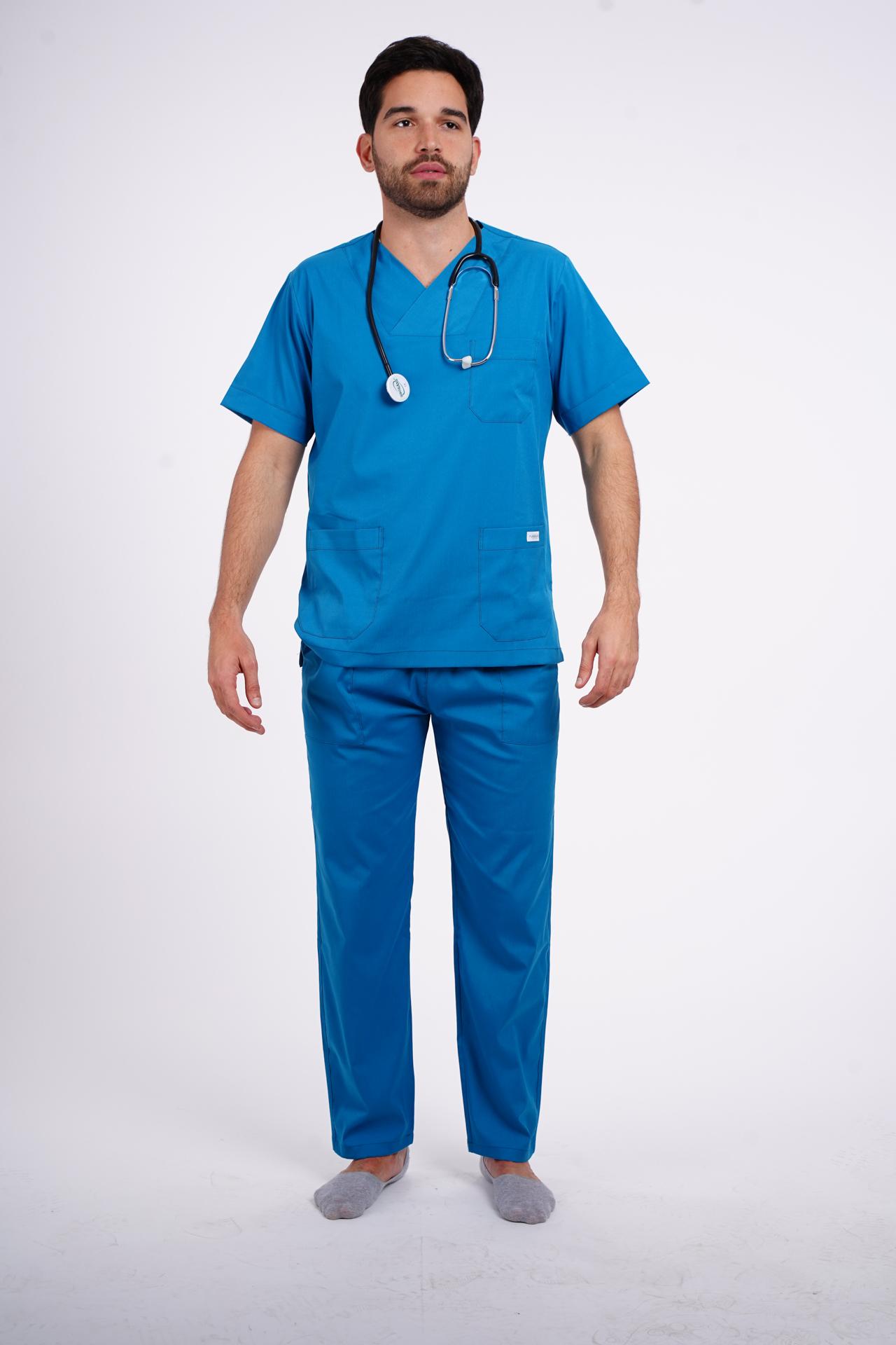 Pureboks Muški komplet medicinske uniforme, Plavi