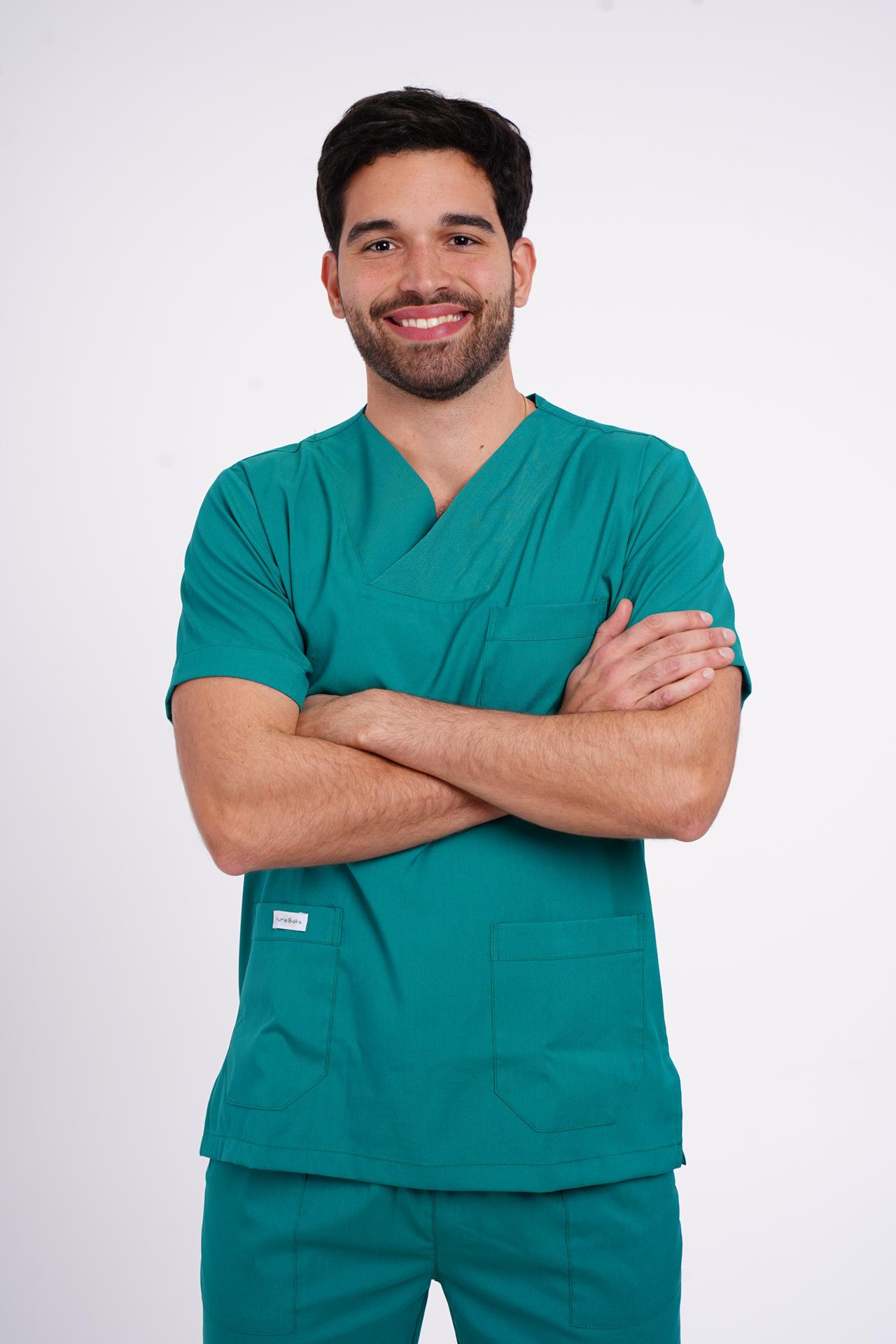 Pureboks Muški gornji deo medicinske uniforme, Zeleni