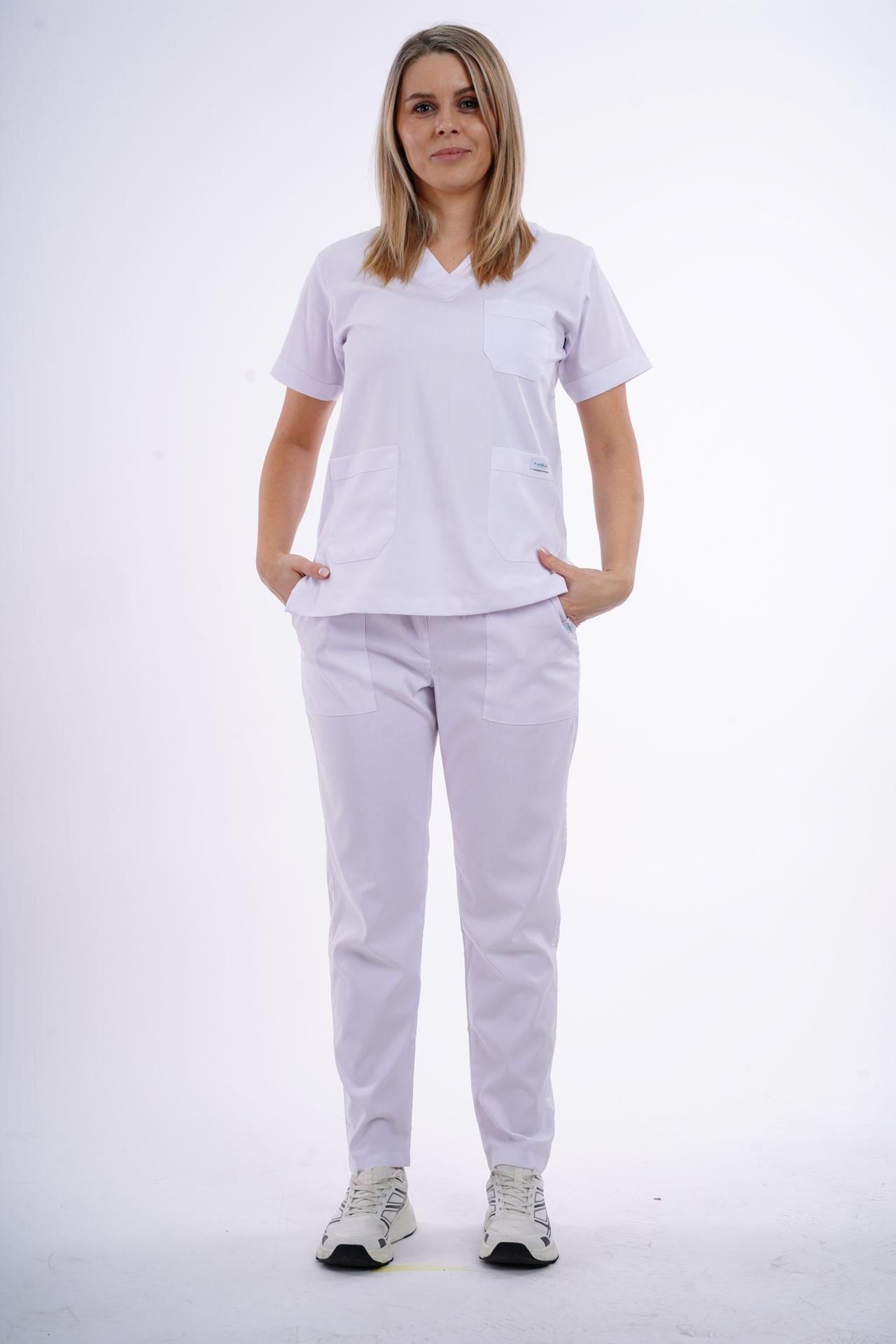 Pureboks Ženski komplet medicinske uniforme, Beli