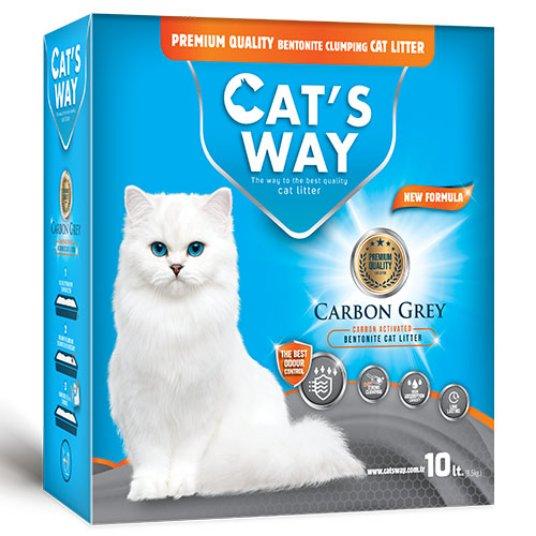 CATS WAY Posip za mačke Box Carbon Grey Ultra Compact, Aktivni ugalj, 10l