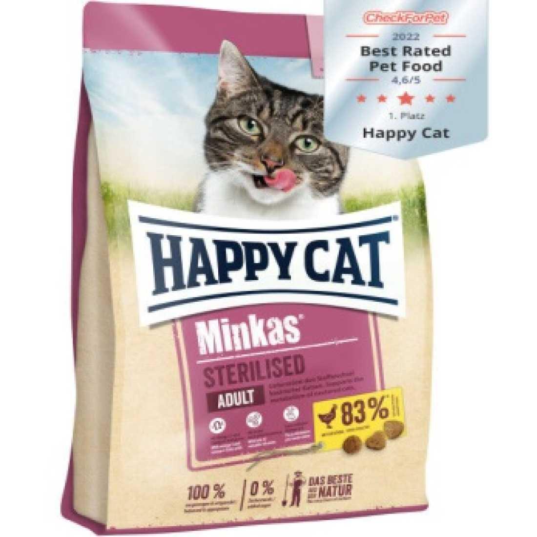 HAPPY CAT Hrana za sterilisane odrasle mačke Minkas Živina,10kg