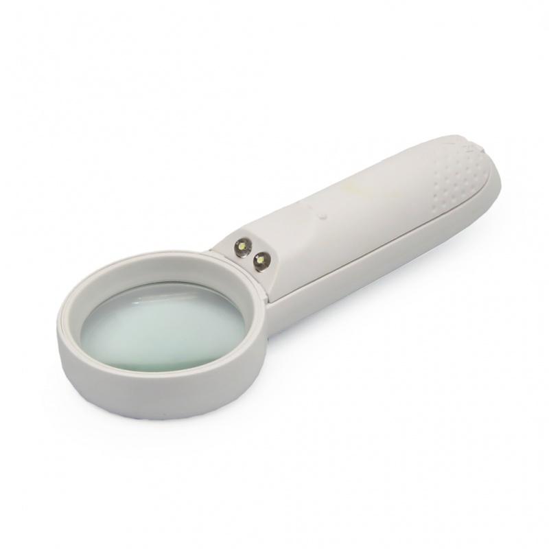 Ručna lupa 15x sa LED svetlom, Bela