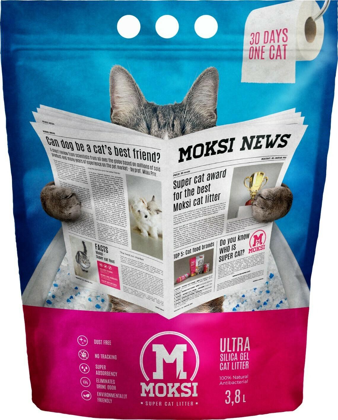 MOKSI Silikonski posip za mačke, 3.8L