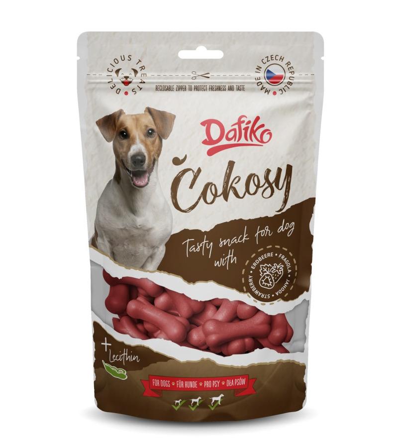 DAFIKO Poslastice za pse Cokosy, Jagoda, 120g