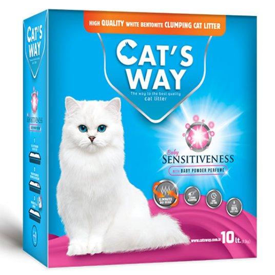 CATS WAY Posip za mačke Box, Bebi puder, 10l