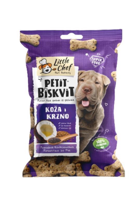 LITTLE CHEF PETIT Poslastica za pse za kožu i krzno Biskvit Skin and Coat, 150g