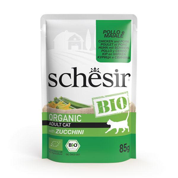 SCHESIR Vlažna hrana za mačke Cat Bio Organic Zucchini, Piletina i svinjetina, 85g