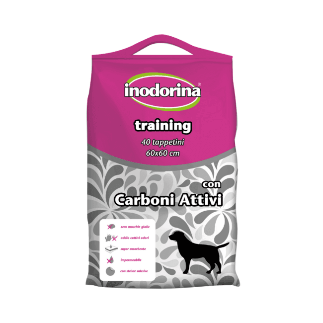 INODORINA Prostirka za štence Training Pads Carbon, 60x60cm, 40 komada