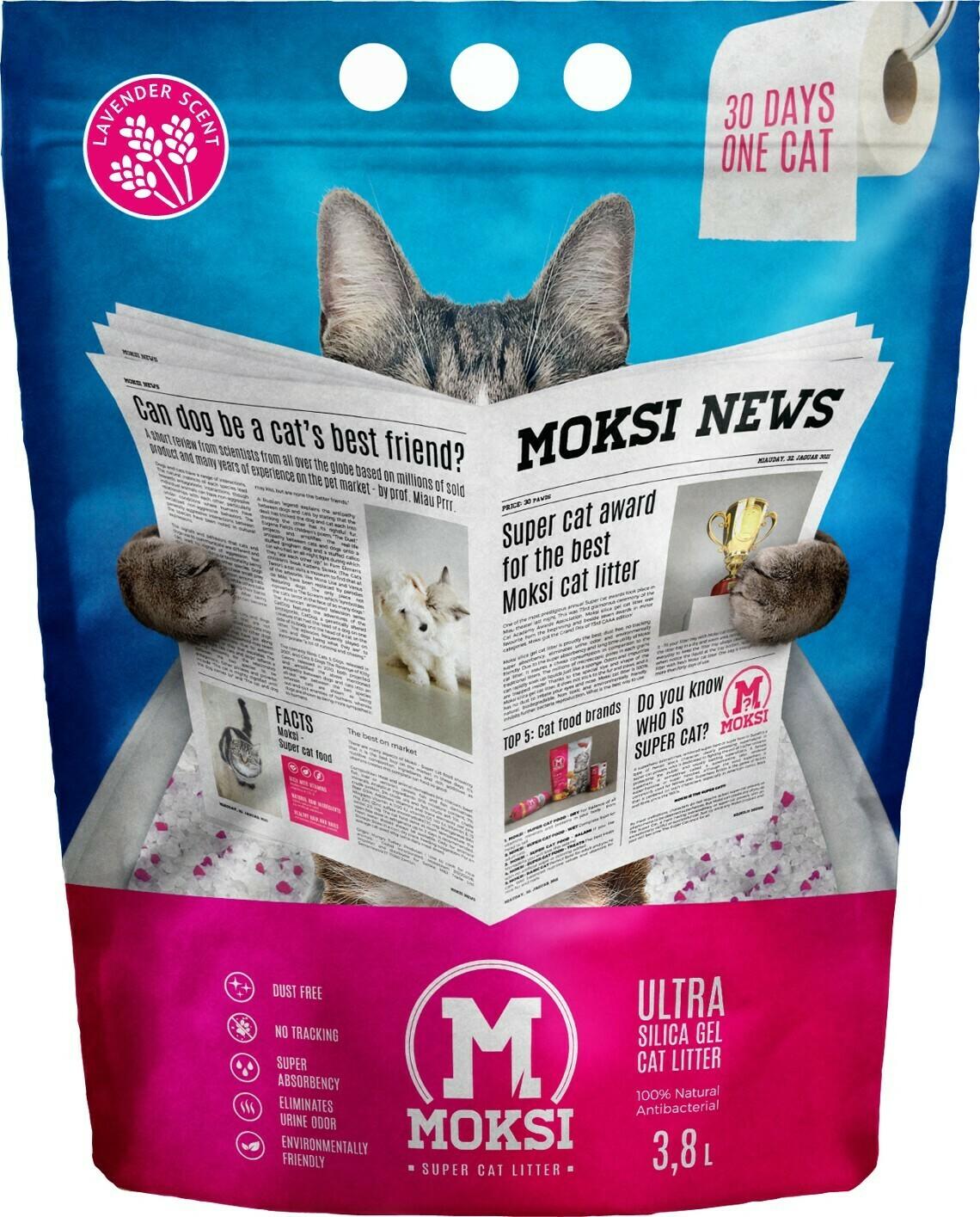 MOKSI Posip za mačke Lavanda, 100% prirodan i biorazgradiv, 3.8L