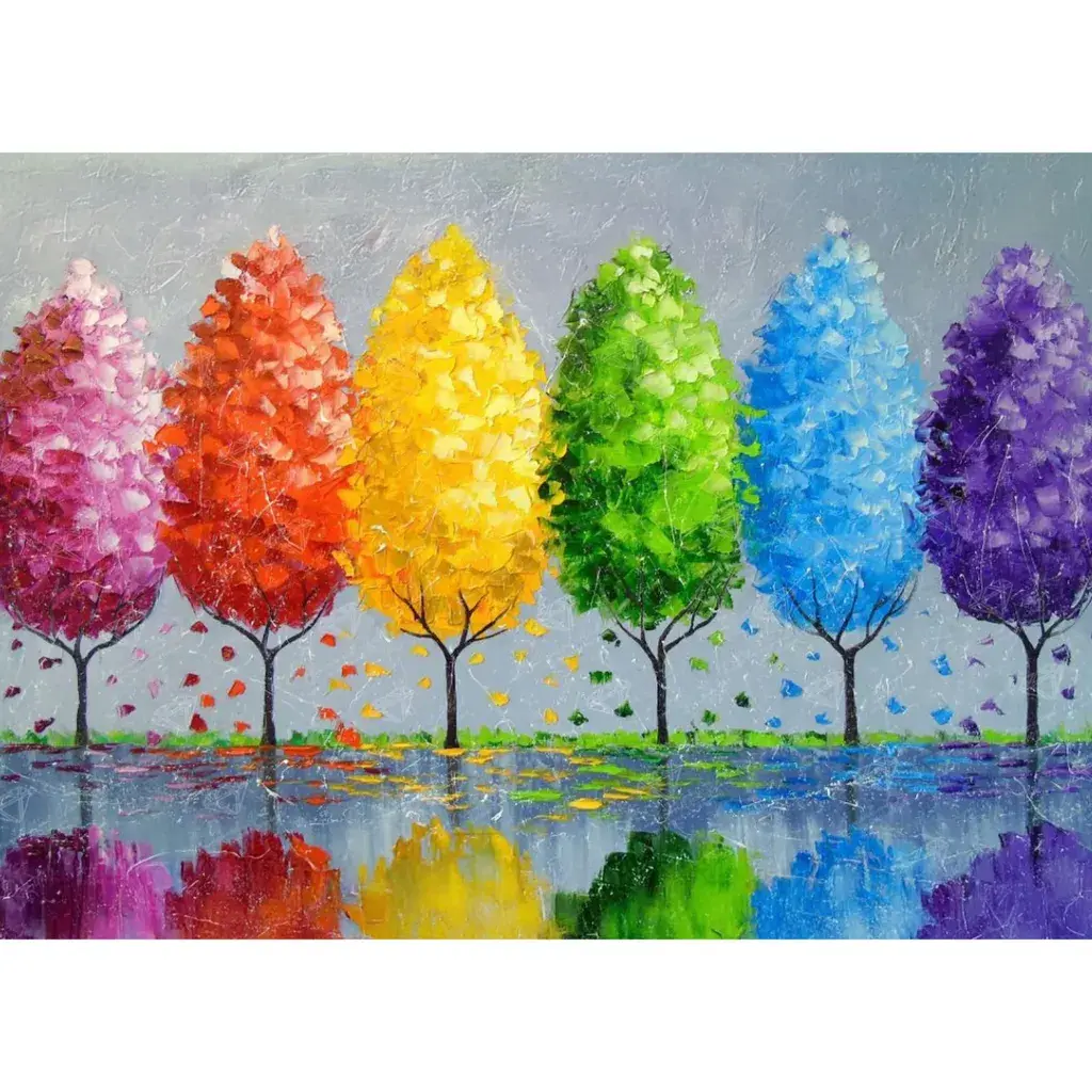 Dijamantski mozaik Šareno drveće, 30х40 cm