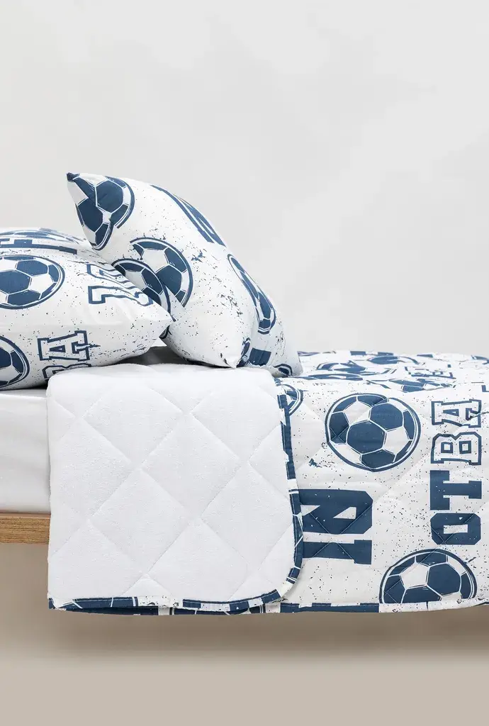 Stefan Set posteljine Fudbal, 140x200cm, Plavo-beli