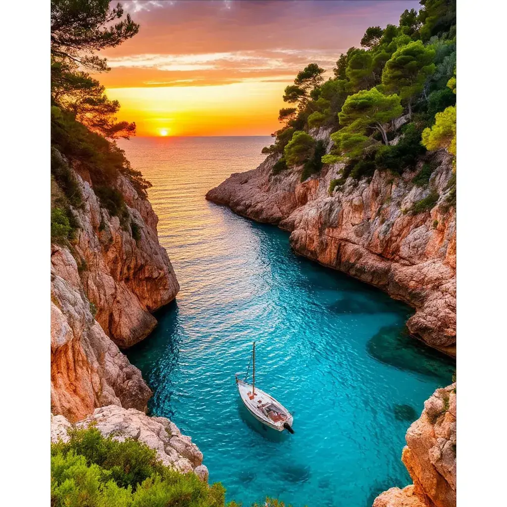 Dijamantski mozaik Usamljeni zaliv, 40х50 cm