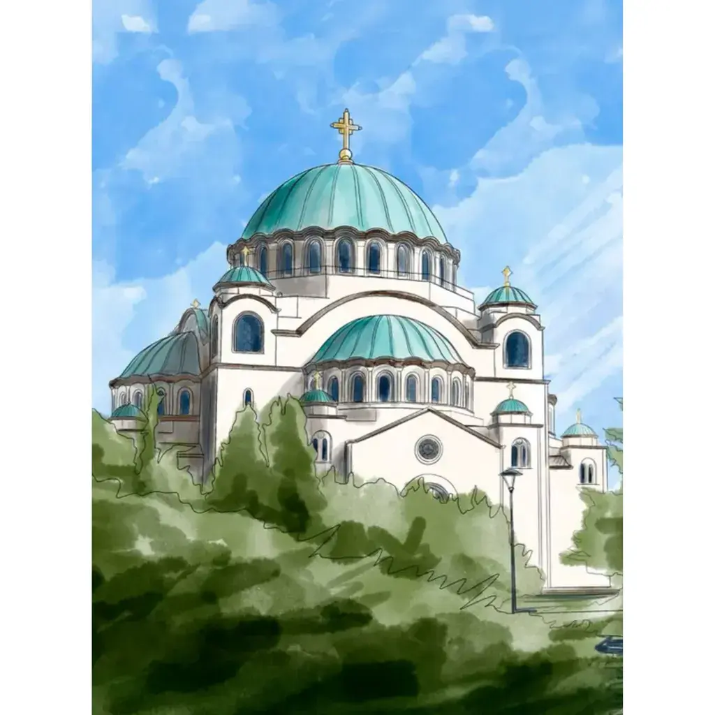 Slika po brojevima Hram Svetog Save, 30x40  cm