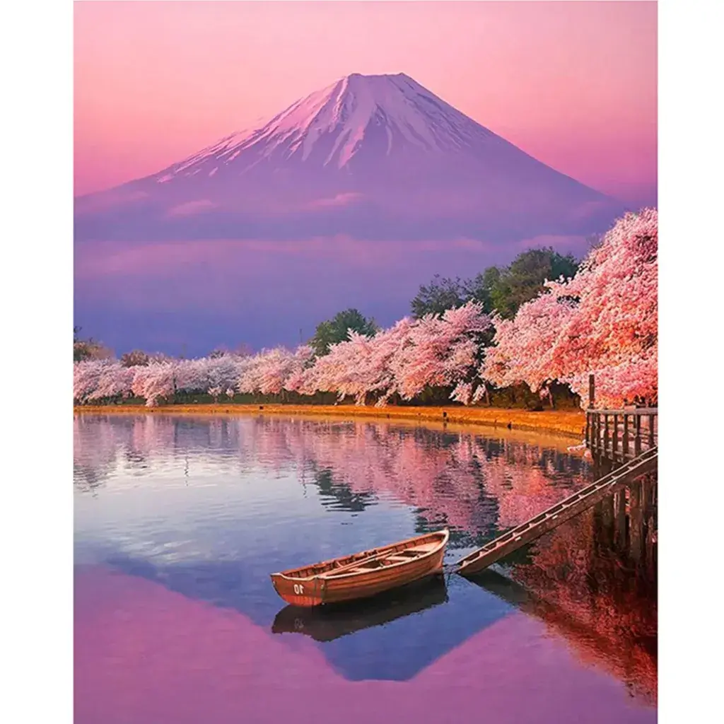 Dijamantski mozaik Fudži planina, 40х50 cm