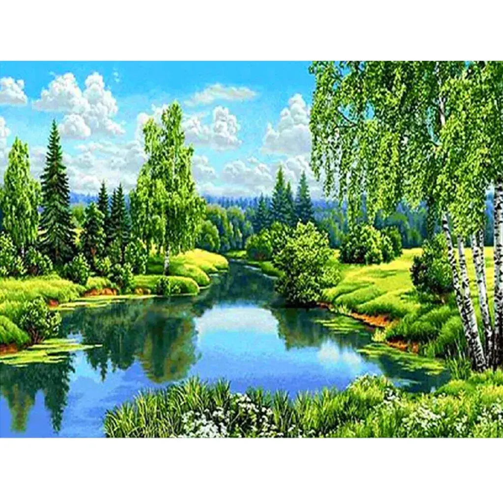 Dijamantski mozaik Na reci, 30х40 cm