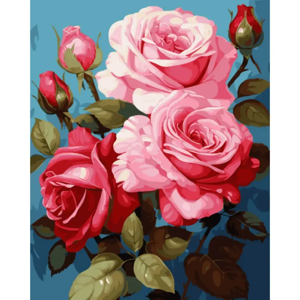 Slika po brojevima Ruže u cvatu, 40x50 cm
