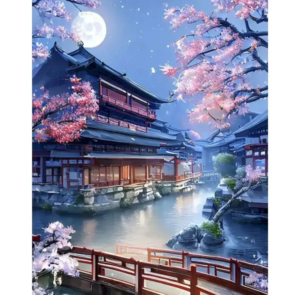 Dijamantski mozaik 40х50 Noćna sakura DML041