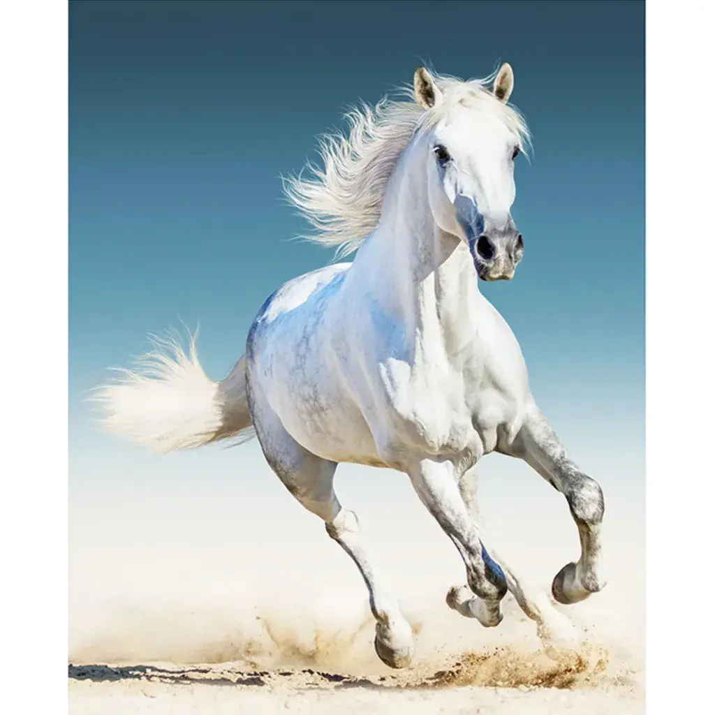 Dijamantski mozaik Beli skakač, 40х50 cm