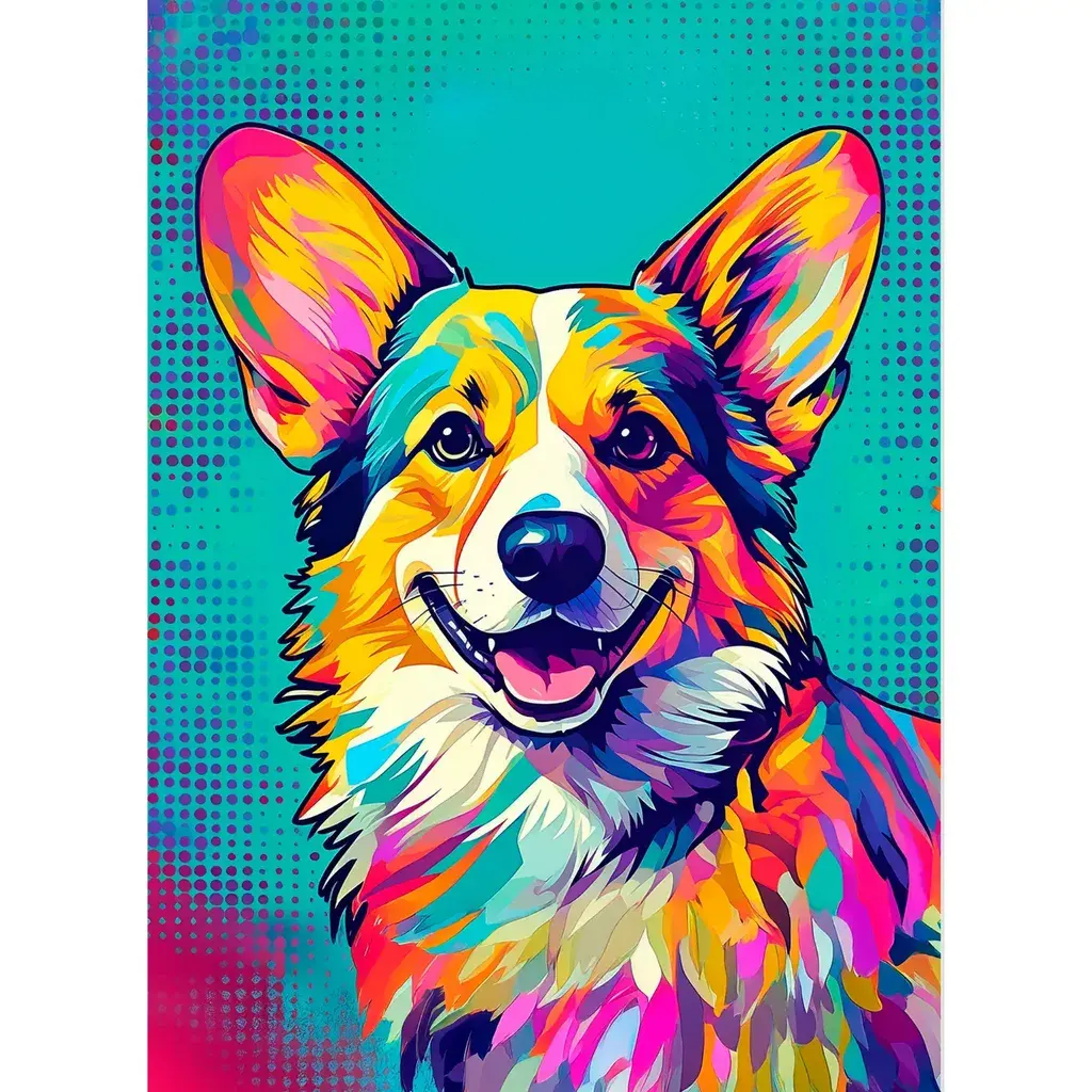 Dijamantski mozaik Korgi - pop-art, 30х40 cm