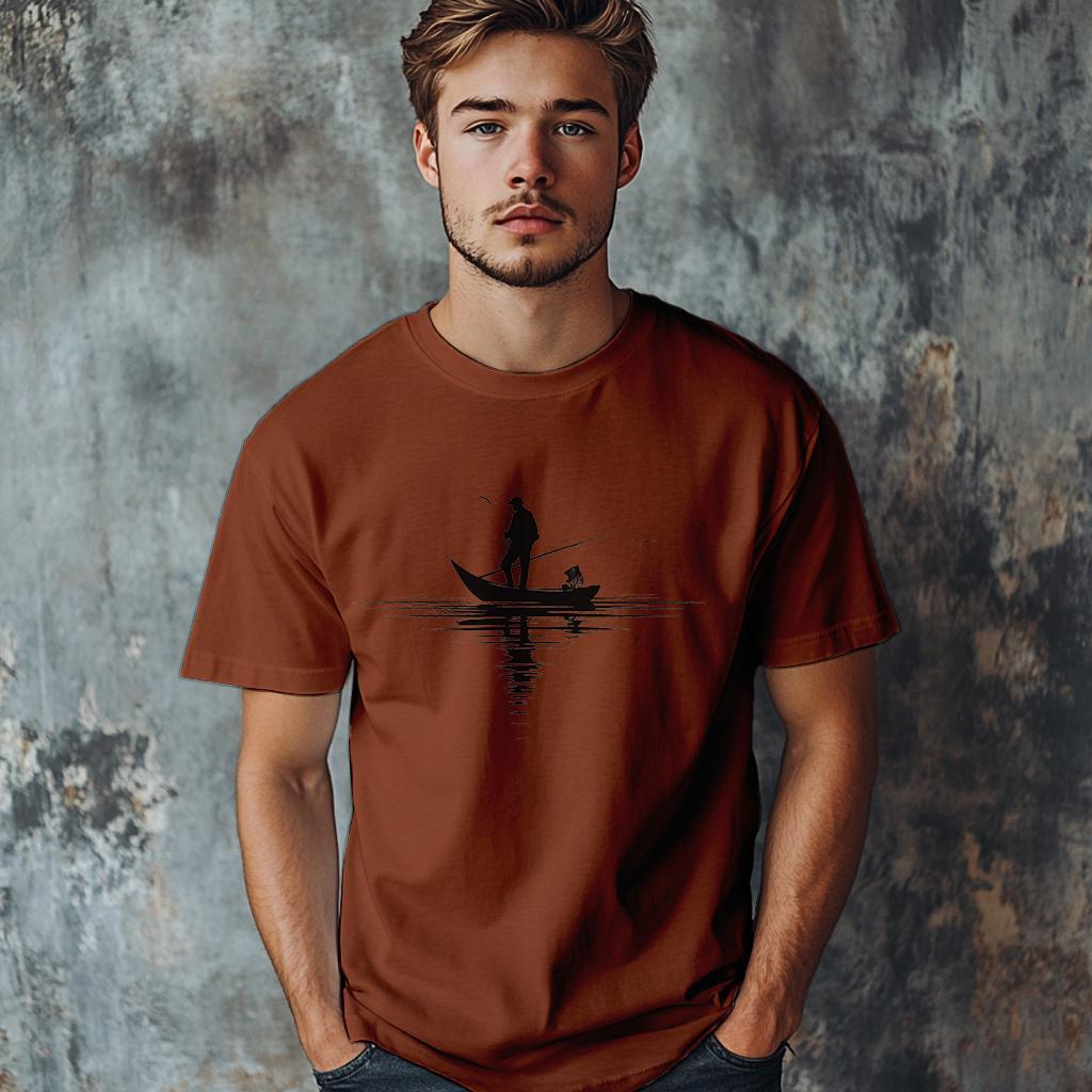 Camiseta Majica sa štampanim printom Cam 412, Muška, Terakota