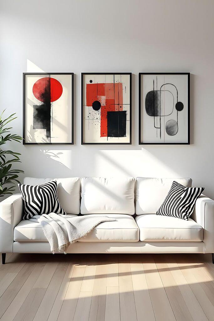 Wallity Dekorativna slika Huhu439- 50 x 70, 50x70cm, 3 dela