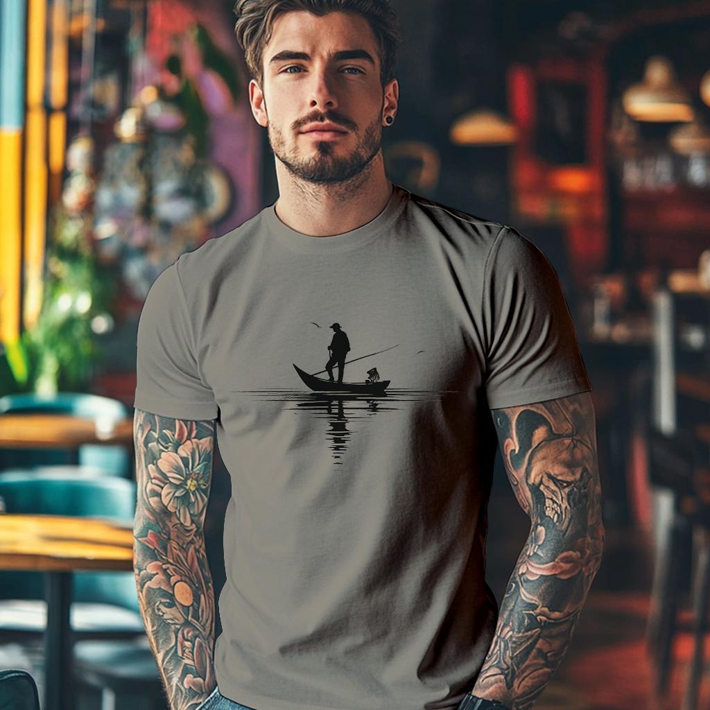 Camiseta Majica sa štampanim printom Cam 412, Muška, Svetlosiva