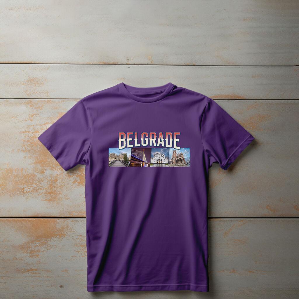 Camiseta Majica sa štampanim printom Cam 271, Dečija, Patlidžan