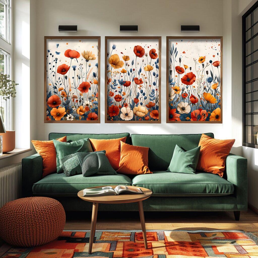 Wallity Dekorativna slika GE258-L, 35x47x3,5cm, 3 dela