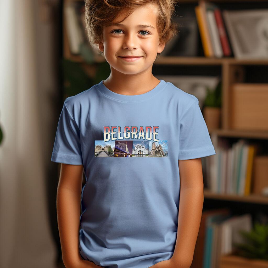 Camiseta Majica sa štampanim printom Cam 271, Dečija, Cijan