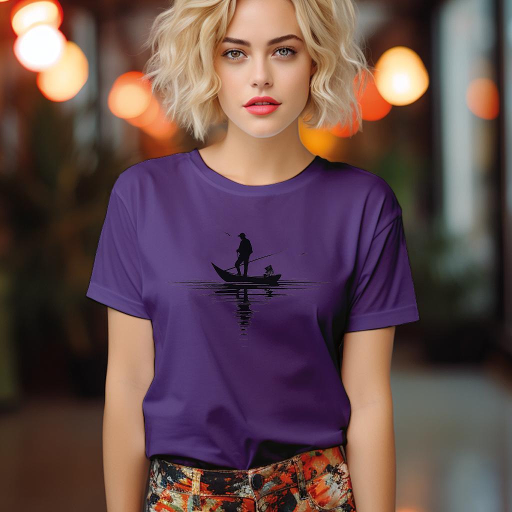 Camiseta Majica sa štampanim printom Cam 412, Ženska, Patlidžan