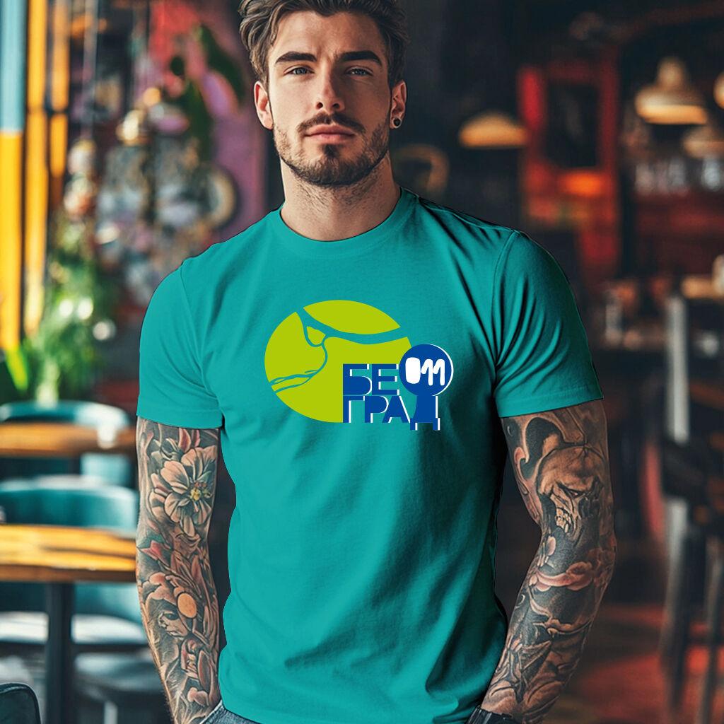 Camiseta Majica sa štampanim printom Cam 208, Muška, Tirkizna