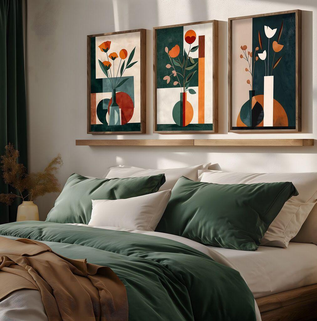 Wallity Dekorativna slika HUM117, 50x70x3,5cm, 3 dela