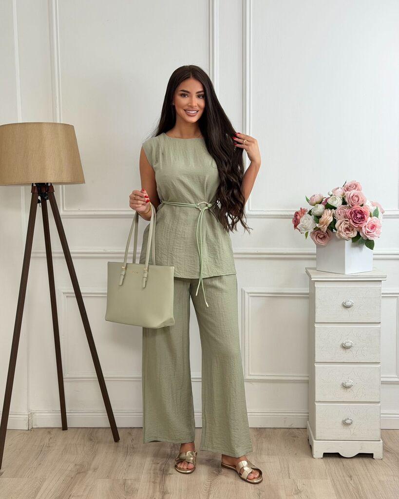 Squareonline Ženski komplet Olive Tie Set, Maslinasti