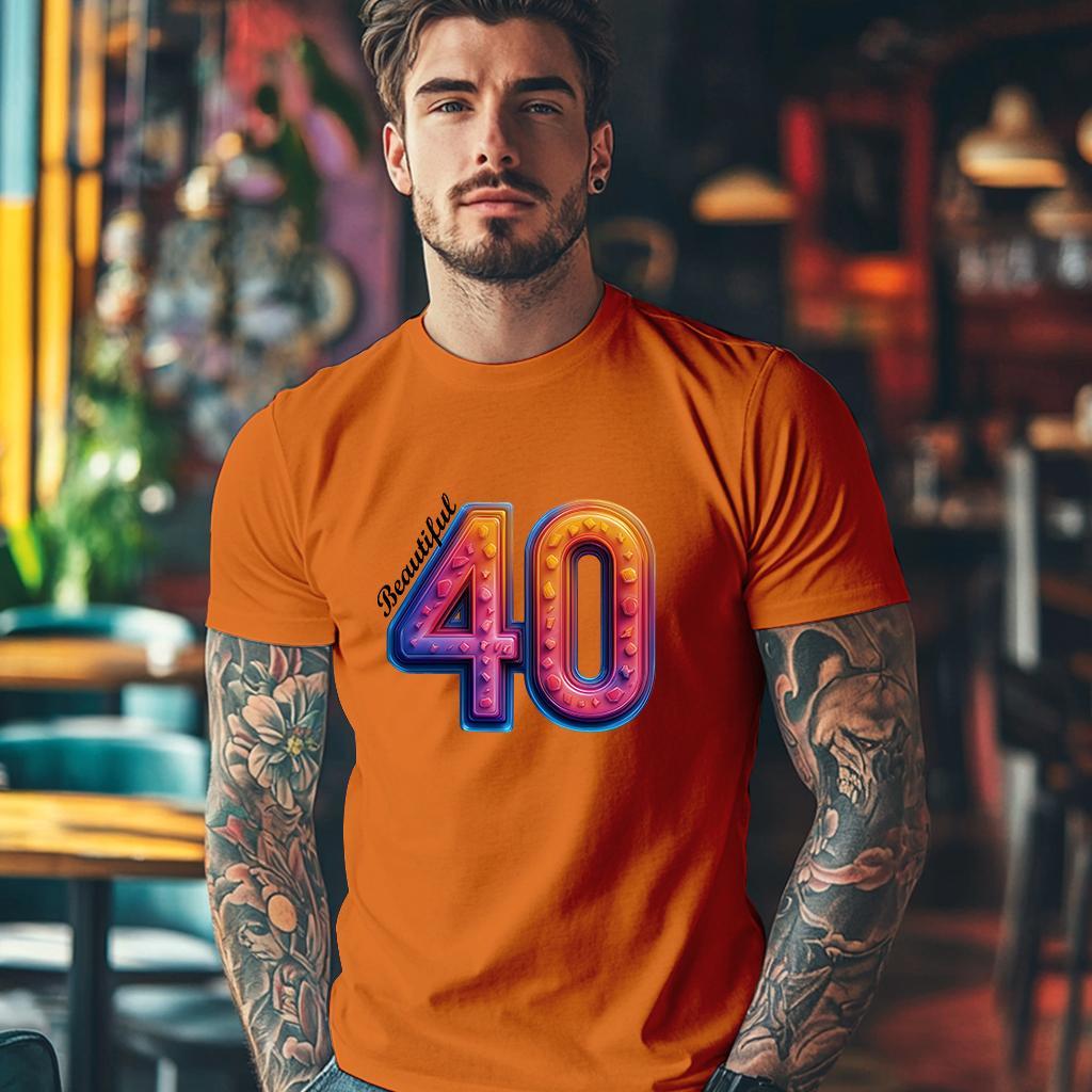 Camiseta Majica sa štampanim printom Cam 902, Muška, Narandžasta