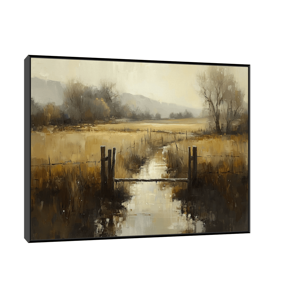 Canvas Slika na platnu Jesenji pejzaž, Sa ramom, 40 x 30 cm, Crni