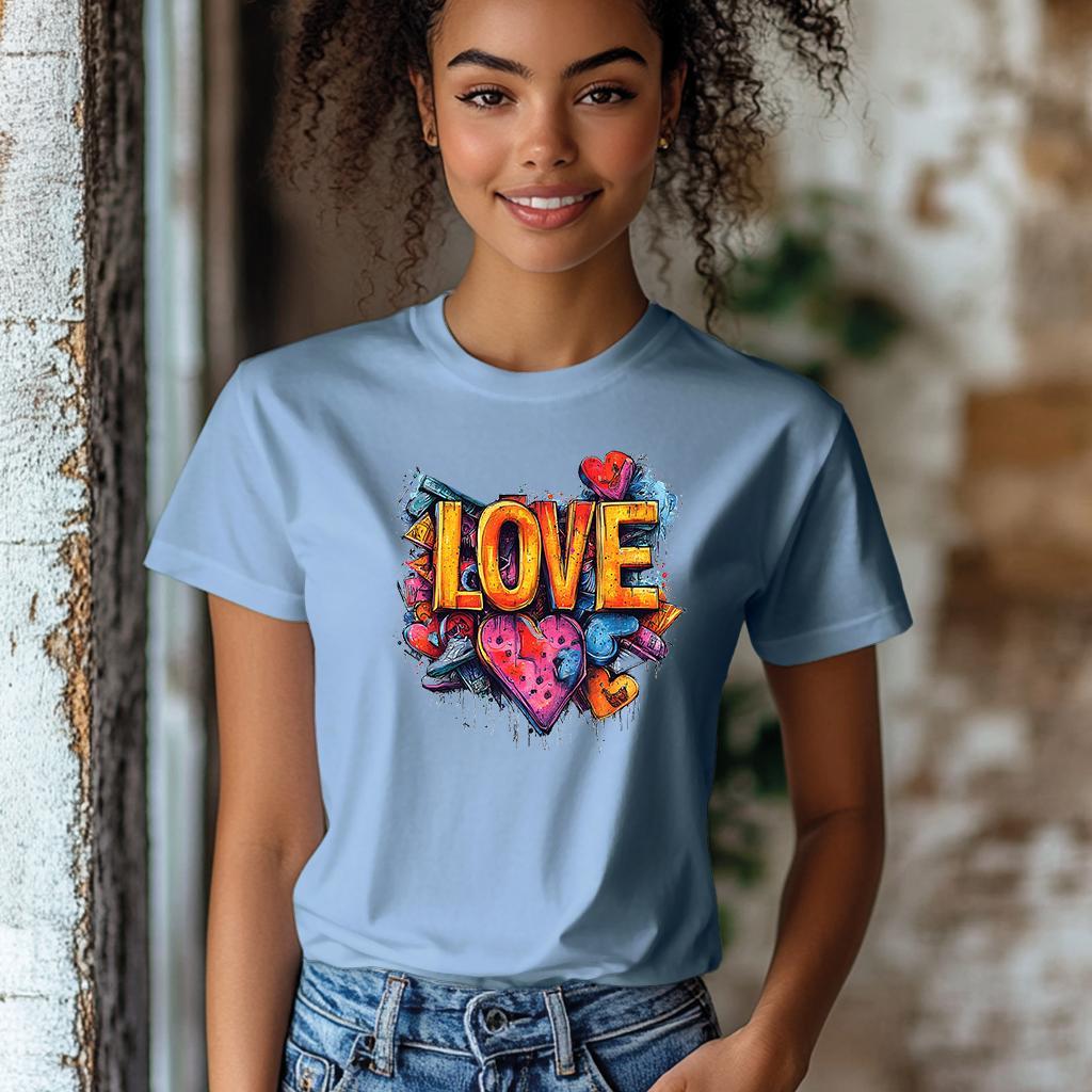 Camiseta Majica sa štampanim printom Cam 870, Ženska, Cijan