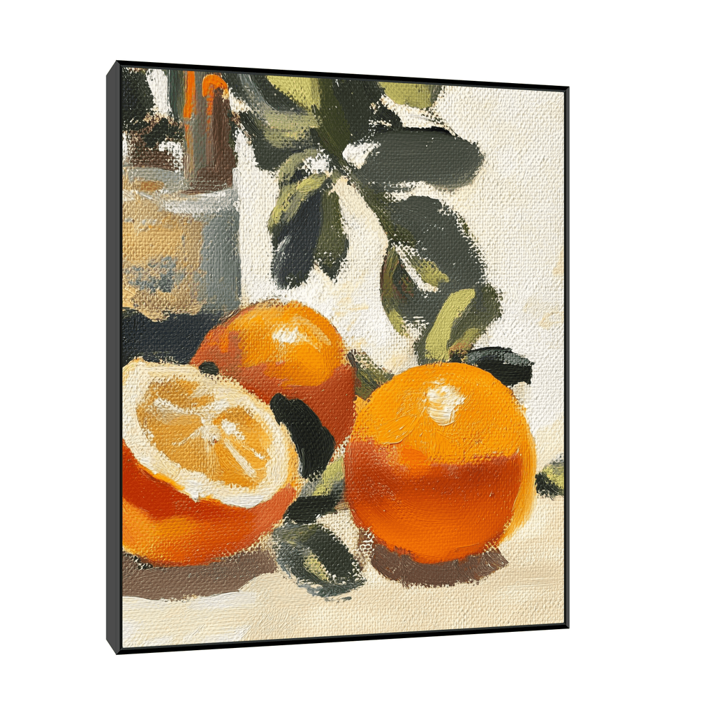 Canvas Slika na platnu Pomorandže, Sa ramom, 40 x 50 cm, Crni