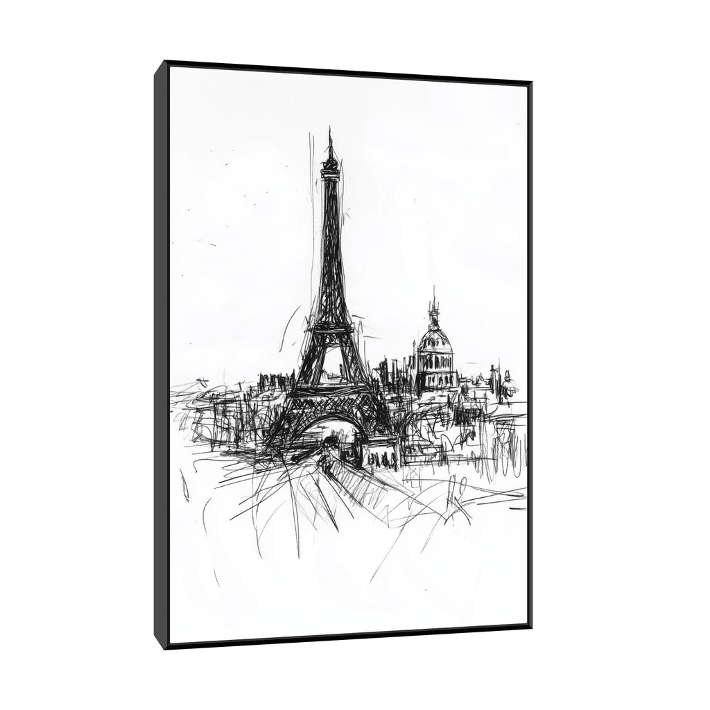Canvas Slika na platnu Pejzaz iz Pariza, 30x45cm, Sa ramom, Crni