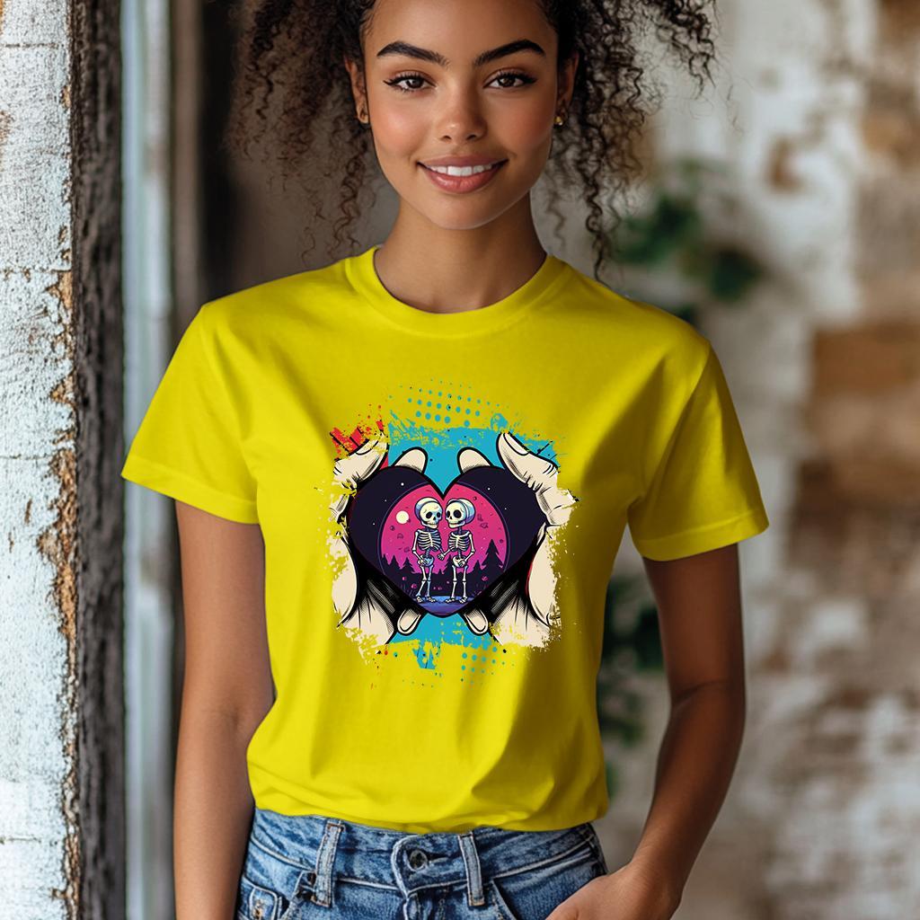 Camiseta Majica sa štampanim printom Cam 878, Ženska, Žuta