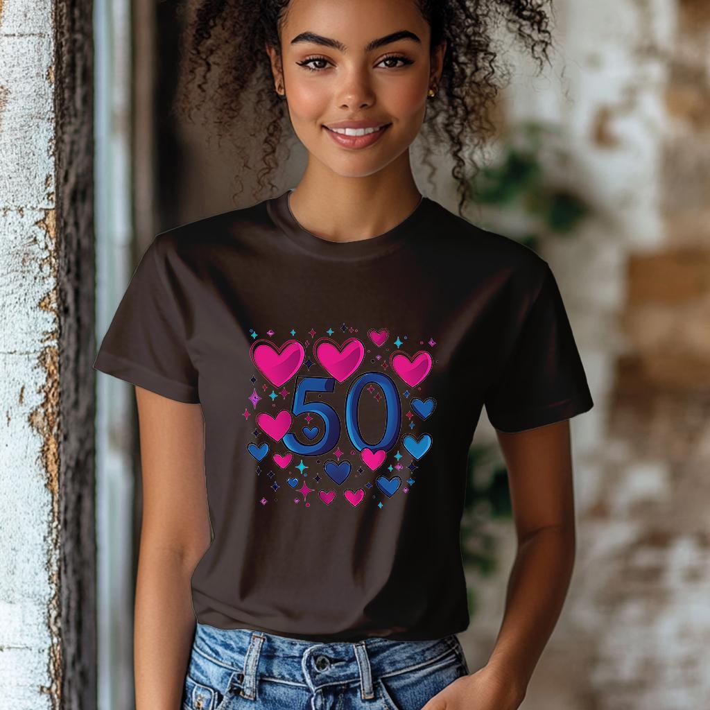 Camiseta Majica sa štampanim printom Cam 905, Ženska, Čokolada