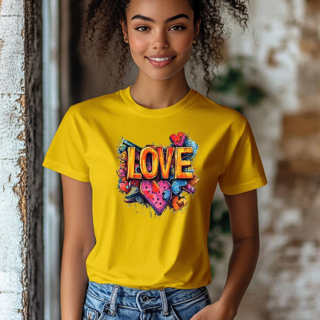 Camiseta Majica sa štampanim printom Cam 870, Ženska, Zlatne boje