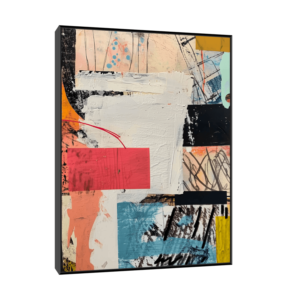 Canvas Slika na platnu Kolaž II, Sa ramom, 60 x 80  cm, Crni