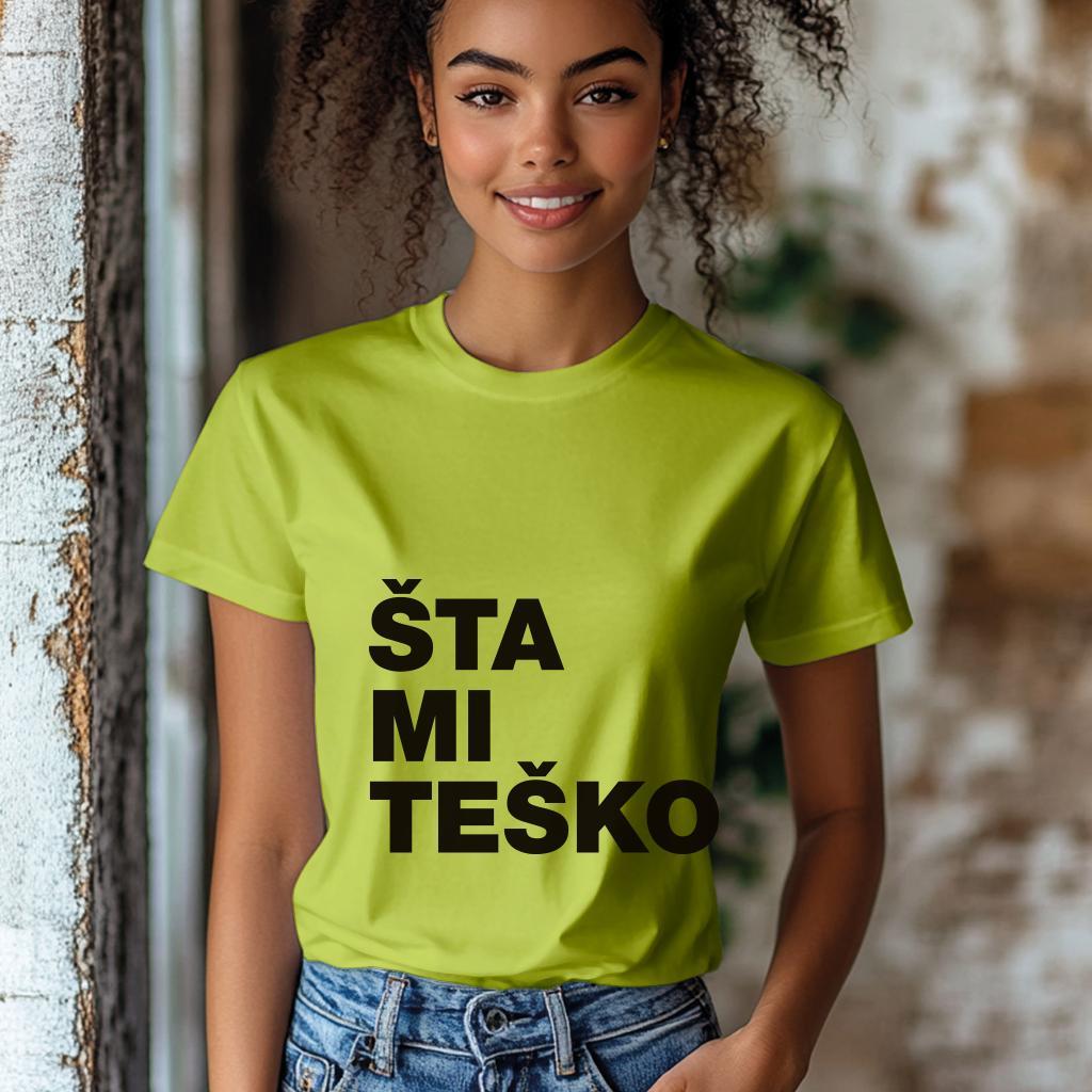 Camiseta Majica sa štampanim printom Cam 897, Ženska, Limeta