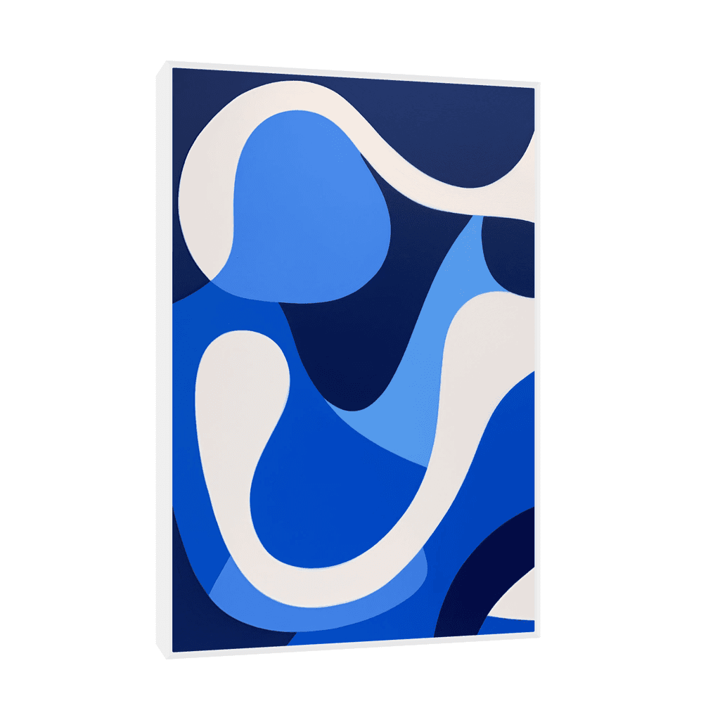 Canvas Slika na platnu Plava kompozicija, 50x75cm, Sa ramom, Beli