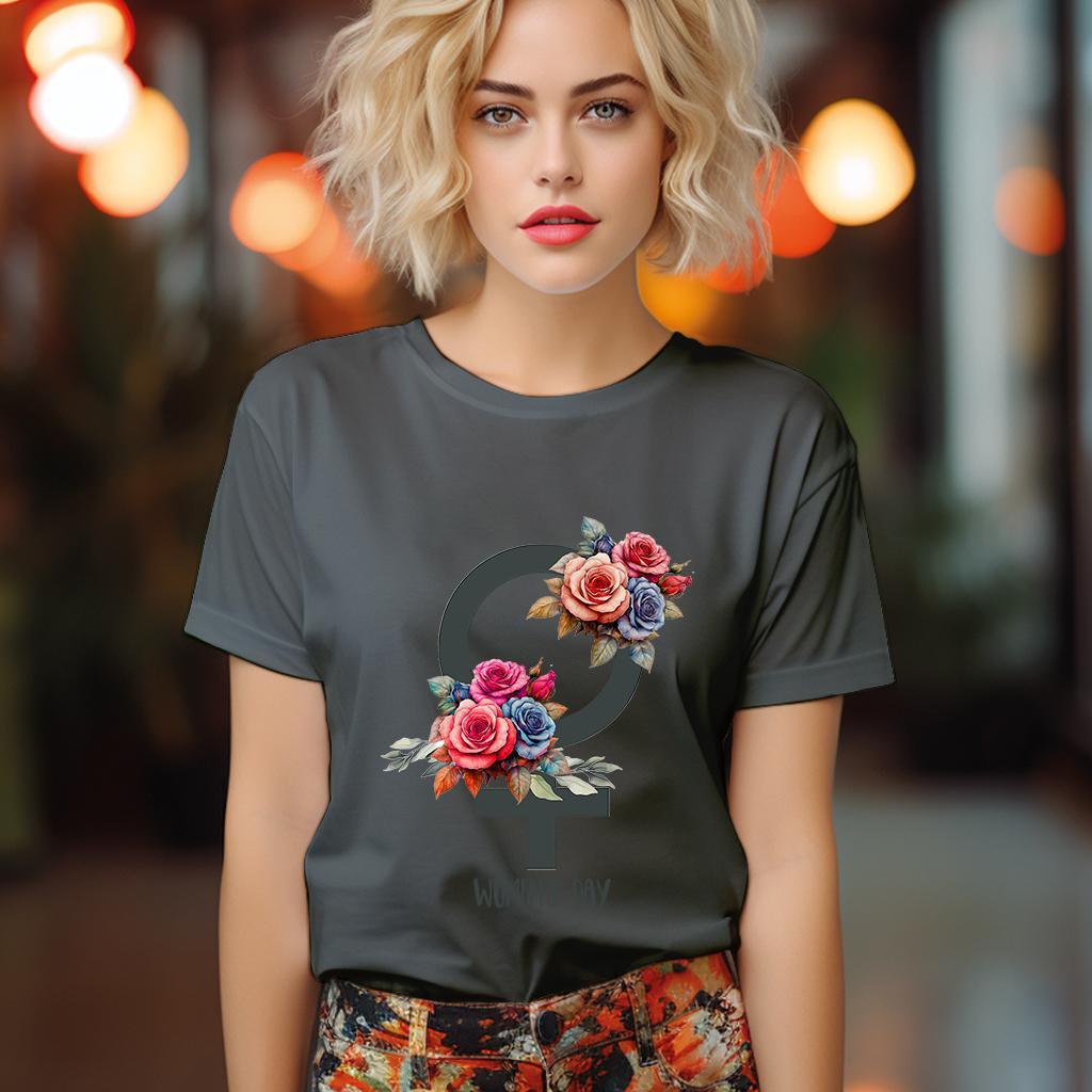 Camiseta Majica sa štampanim printom Cam 898, Ženska, Tamnosiva