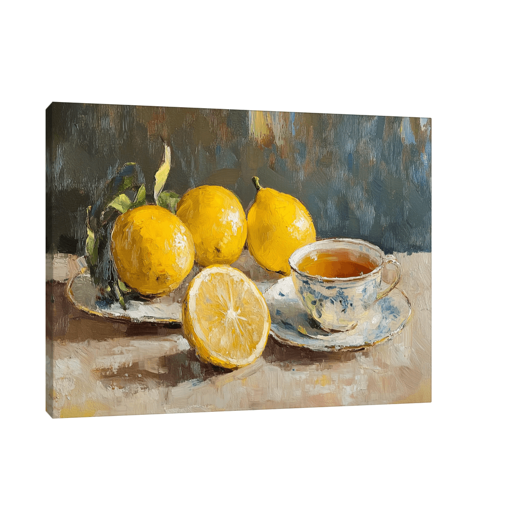 Canvas Slika na platnu Limoni i čaj II, Bez rama, 80 x 60 cm