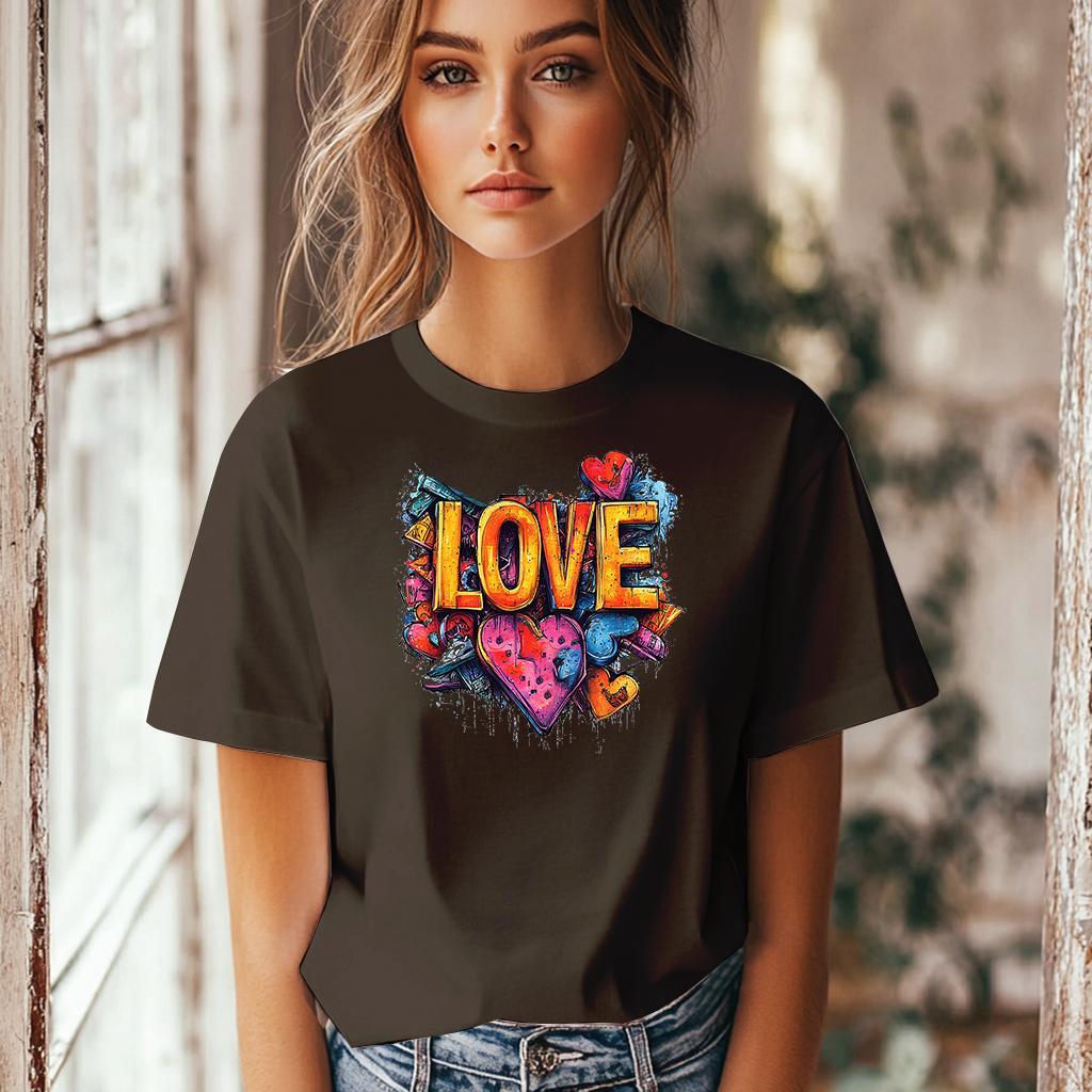 Camiseta Majica sa štampanim printom Cam 870, Ženska, Čokolada