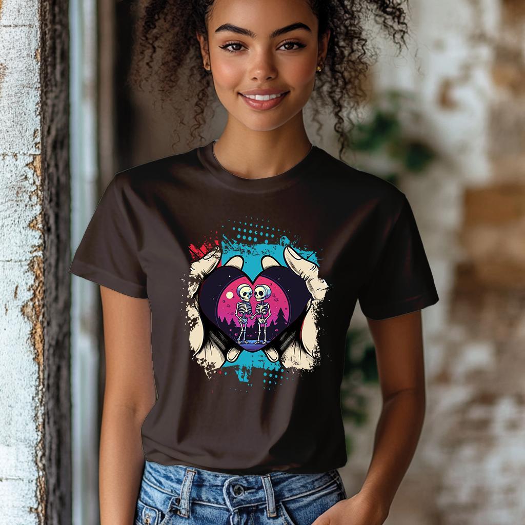 Camiseta Majica sa štampanim printom Cam 878, Ženska, Čokolada