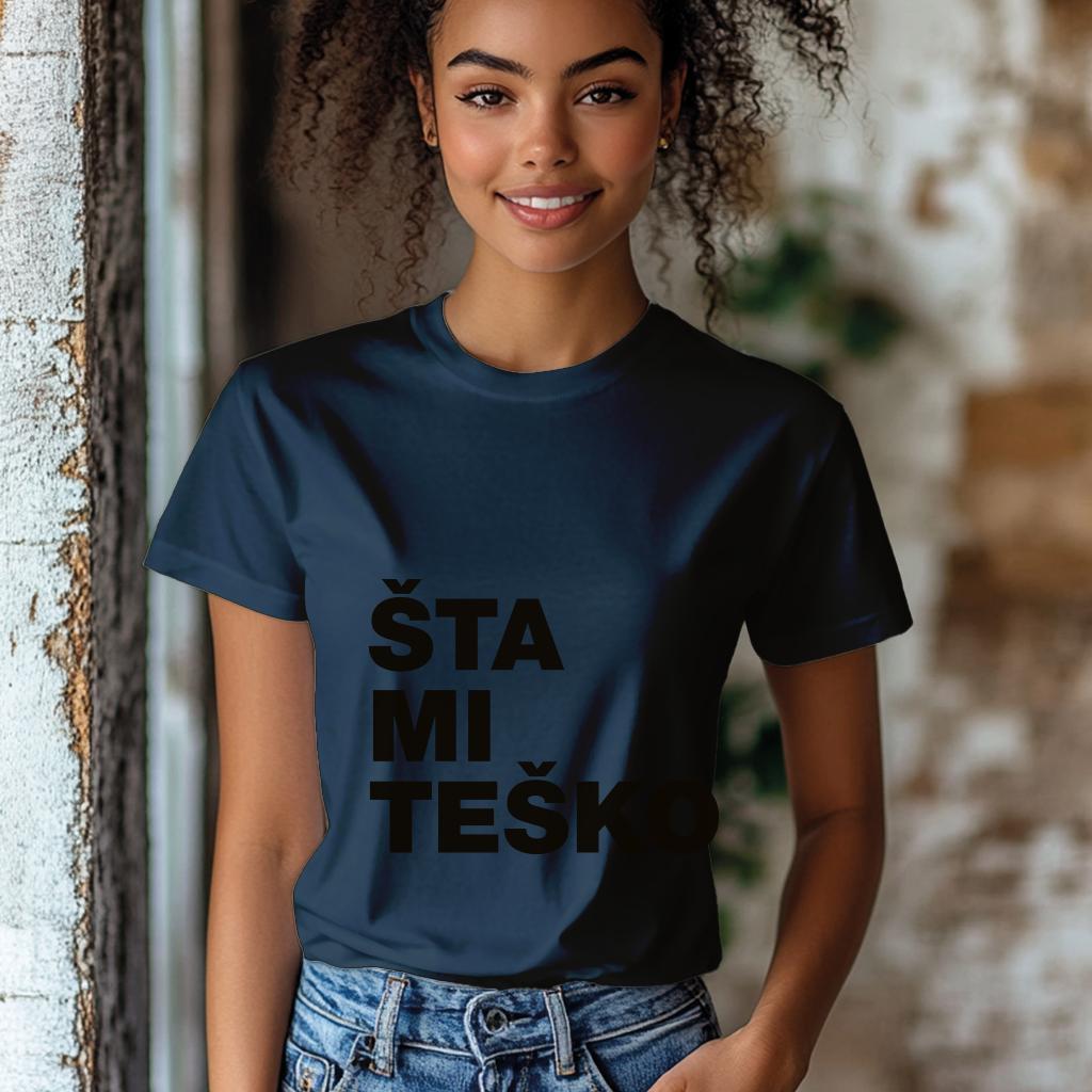 Camiseta Majica sa štampanim printom Cam 897, Ženska, Tamnoplava