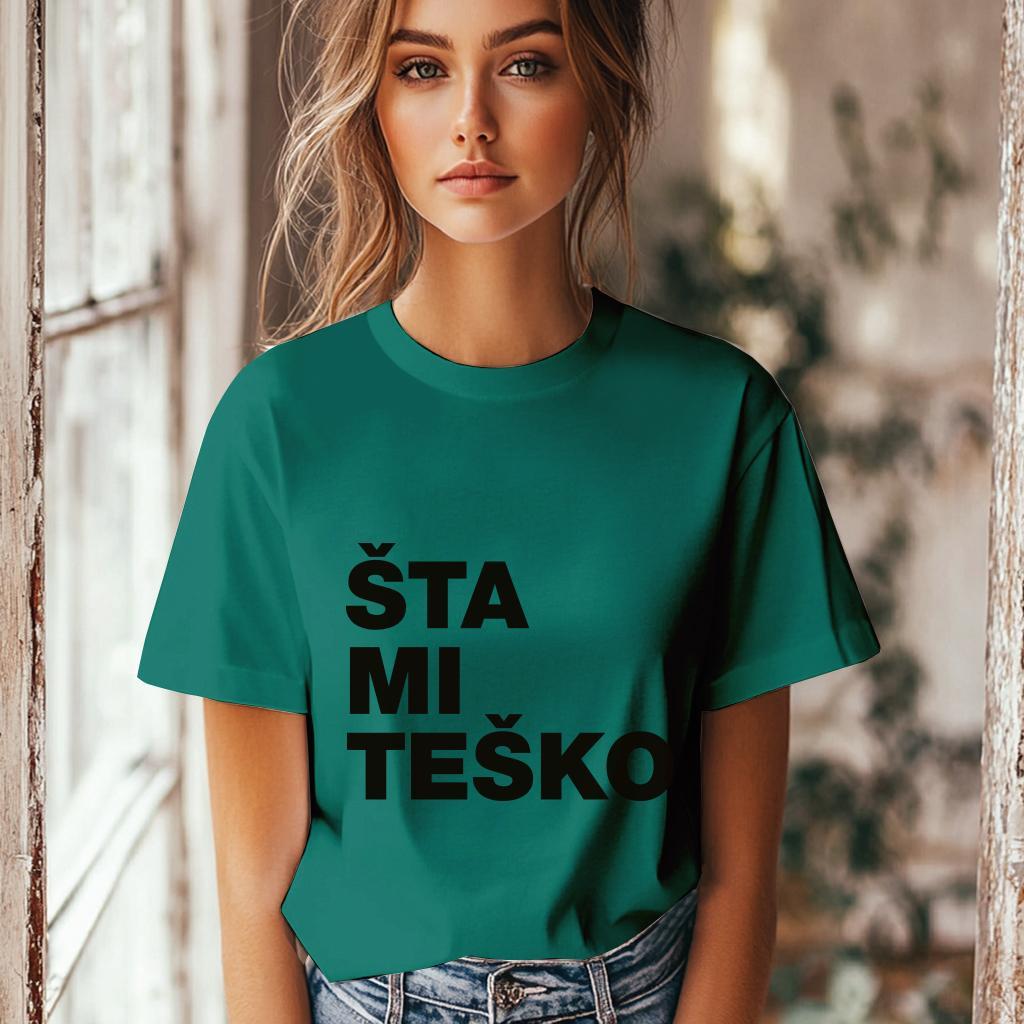 Camiseta Majica sa štampanim printom Cam 897, Ženska, Bambus